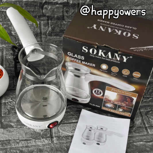 CAFETERA SOKANY YLW - EN VIDRIO