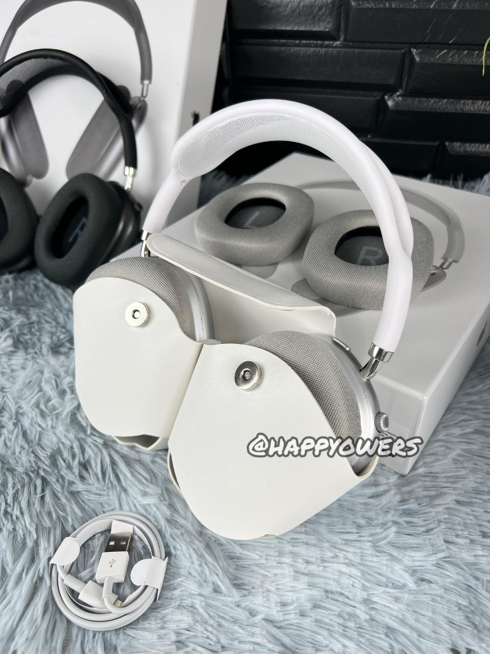 AIRPODS MAX CALIDAD 1.1 | DOBLE REPUESTO DE ALMOHADILLA MAGNÉTICA MÁS ESTUCHE EN CUERO