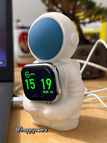 BASE CARGADORA MAGNÉTICA PARA SMARTWATCH | DISEÑO ASTRONAUTA, PRÁCTICA Y DECORATIVA