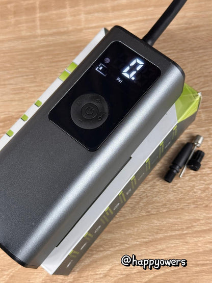 NFLADOR PORTATIL DE LLANTAS MULTIFUNCIONAL | COMPRESOR INTELIGENTE CON PANTALLA Y POWER BANK