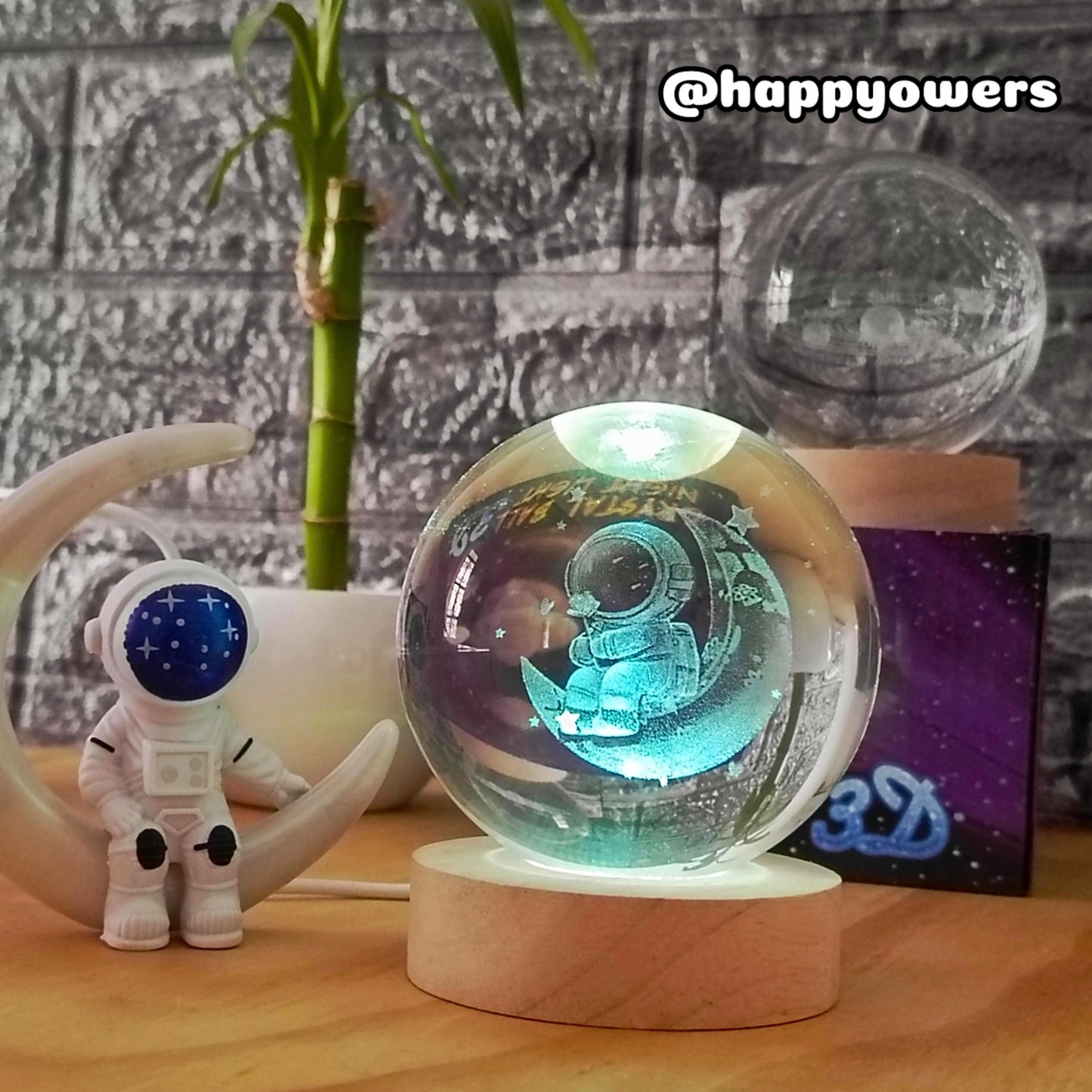 LAMPARA ESFERICA CRISTAL - BASE RGB