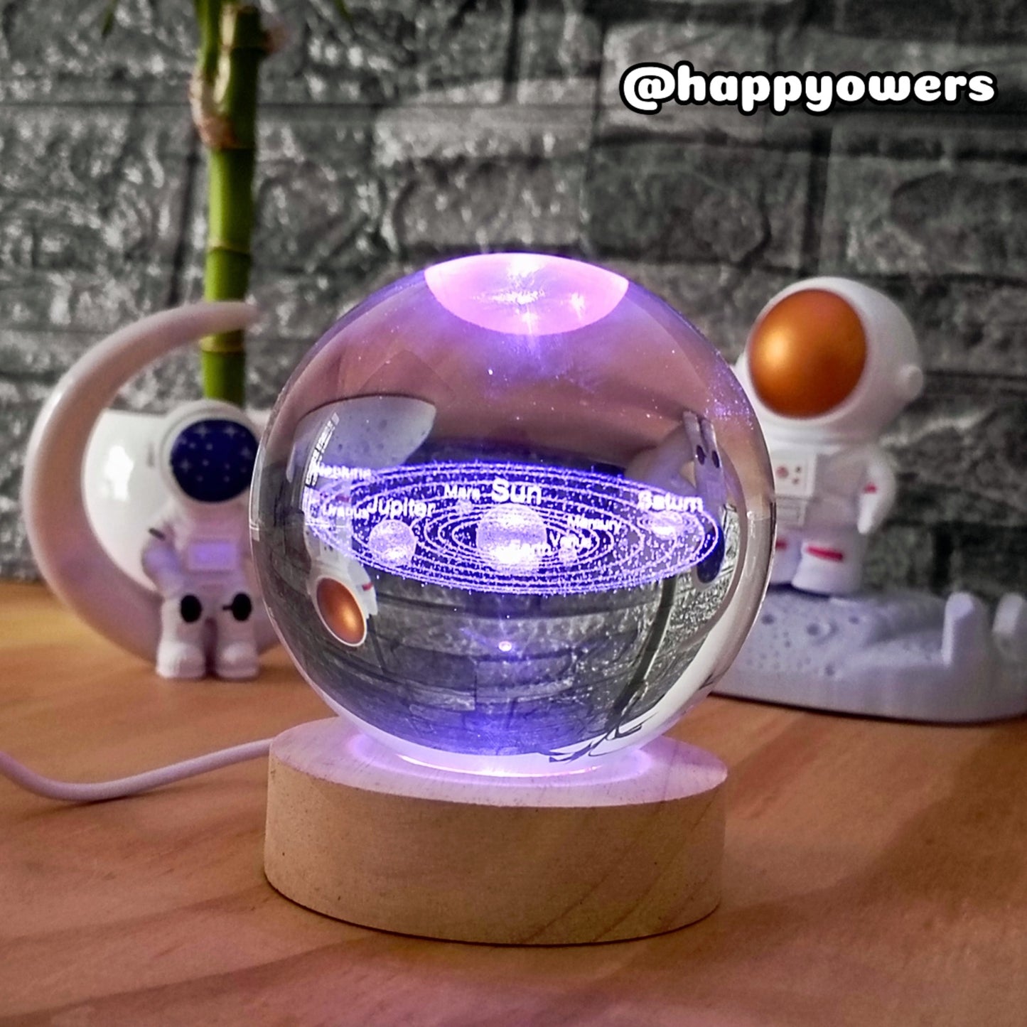 LAMPARA ESFERICA CRISTAL - BASE RGB