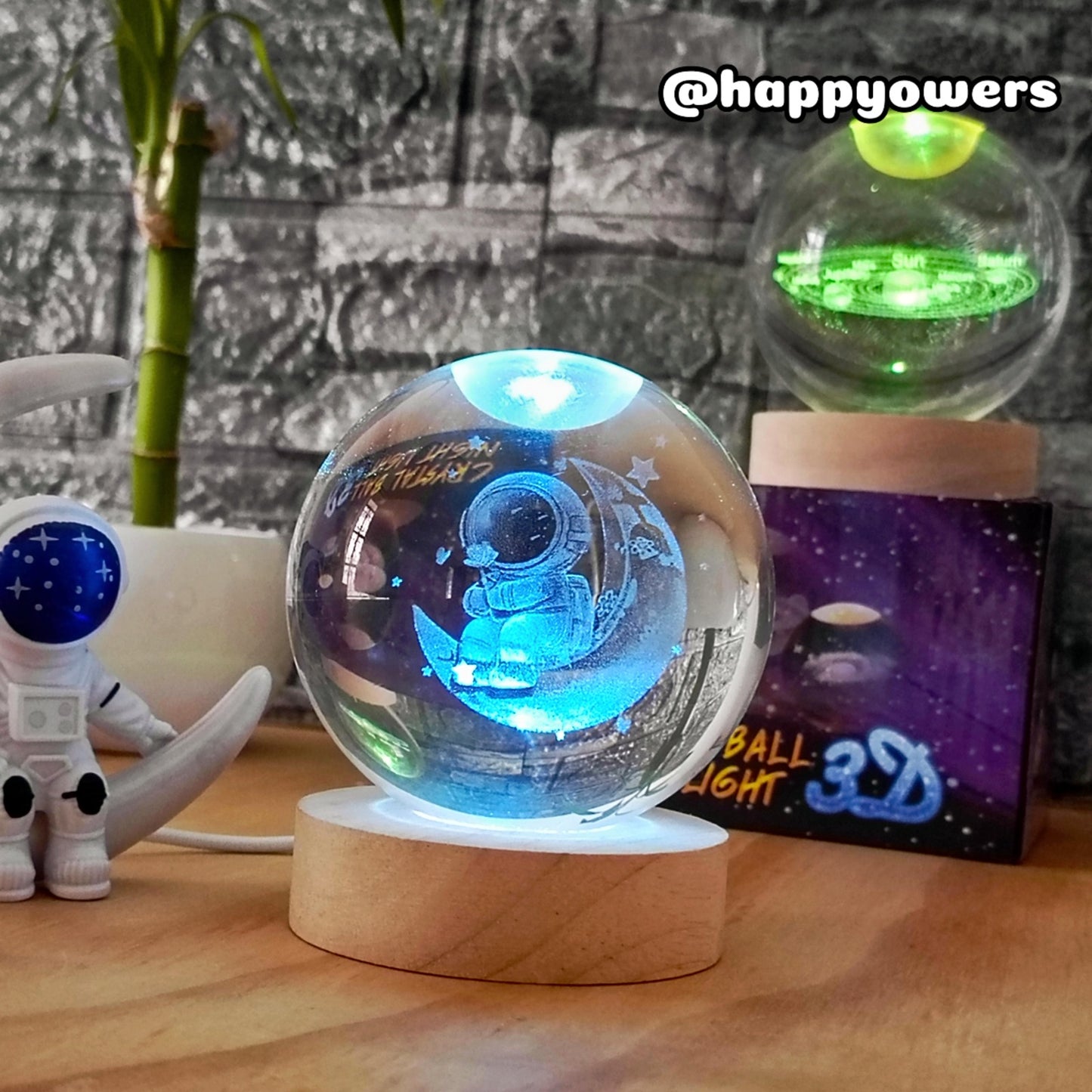 LAMPARA ESFERICA CRISTAL - BASE RGB