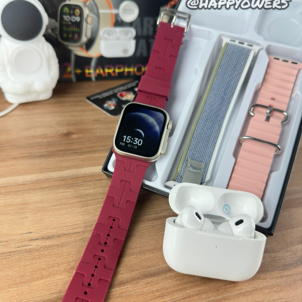 COMBO ULTRA MAX - SMARTWATCH + AURICULARES + 3 CORREAS + ENVÍO GRATIS