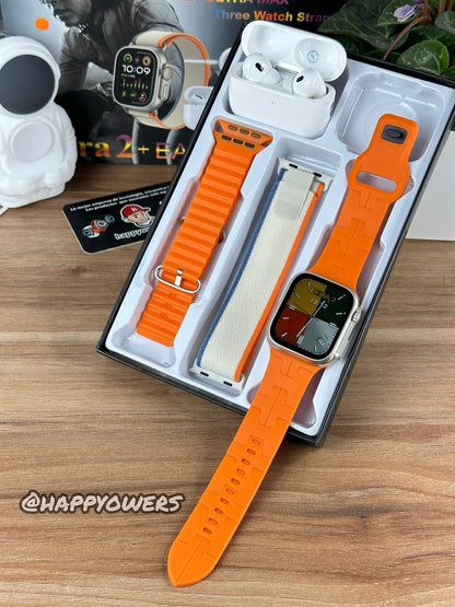 COMBO ULTRA MAX - SMARTWATCH + AURICULARES + 3 CORREAS + ENVÍO GRATIS