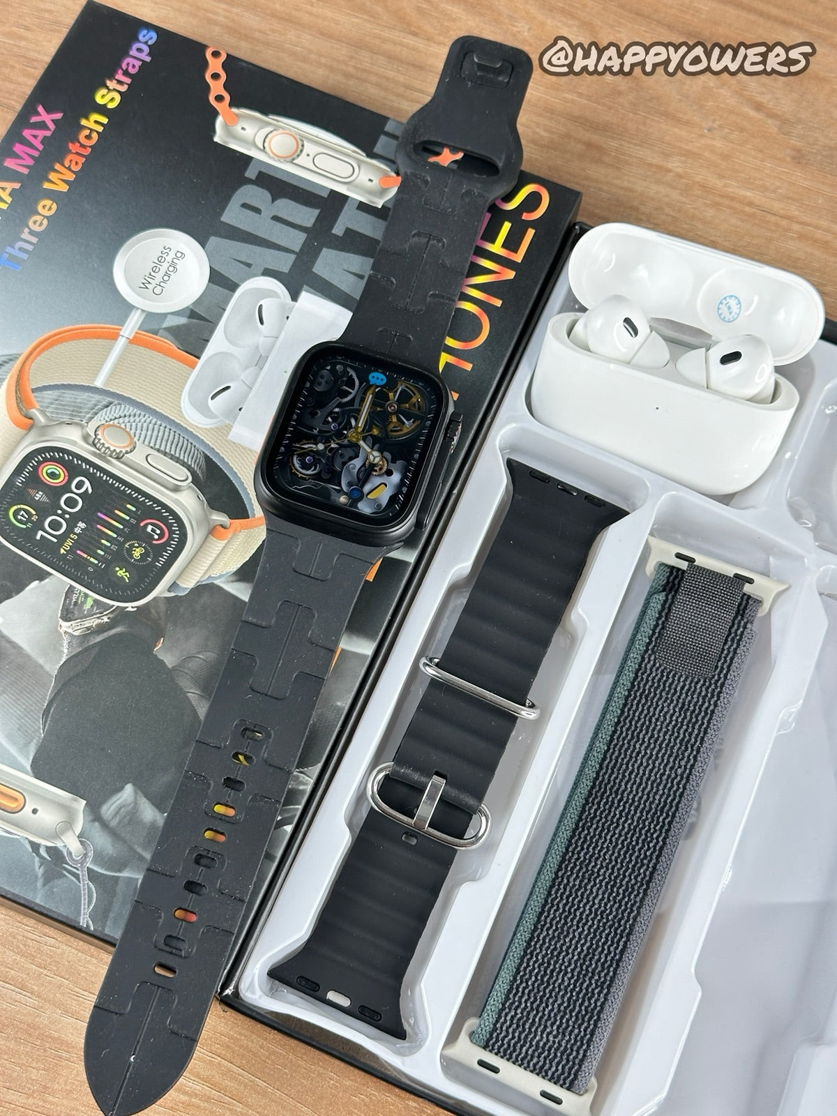 COMBO ULTRA MAX - SMARTWATCH + AURICULARES + 3 CORREAS + ENVÍO GRATIS