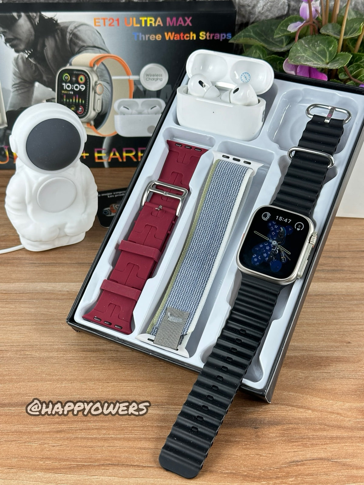 COMBO ULTRA MAX - SMARTWATCH + AURICULARES + 3 CORREAS + ENVÍO GRATIS