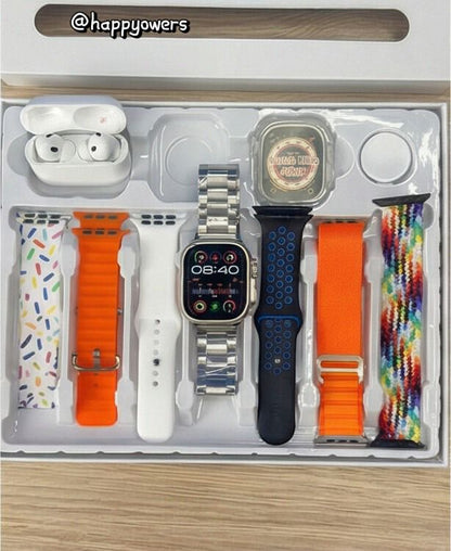 SMARTWATCH ULTRA MAX + AURICULARES + 7 CORREAS + CASE PROTECTOR…