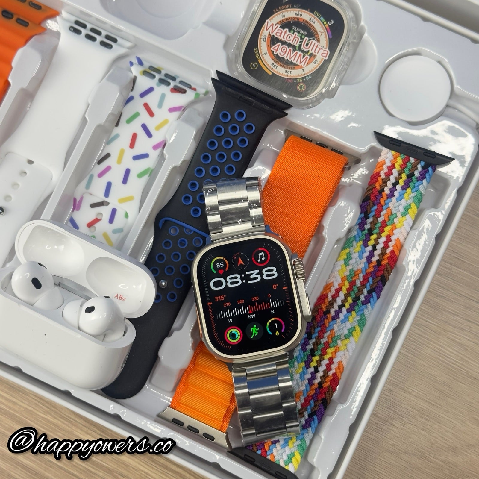 SMARTWATCH ULTRA MAX + AURICULARES + 7 CORREAS + CASE PROTECTOR