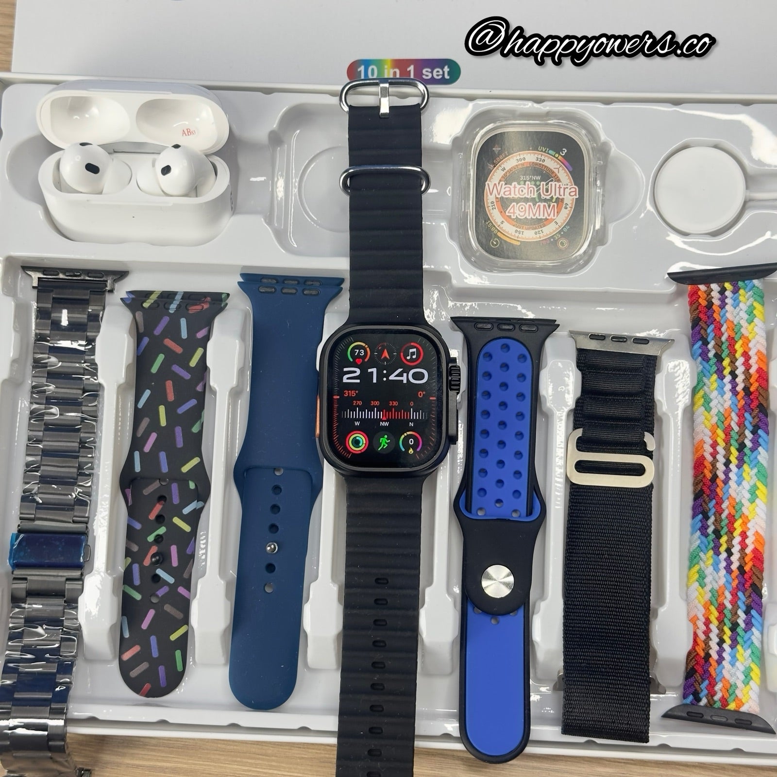 SMARTWATCH ULTRA MAX + AURICULARES + 7 CORREAS + CASE PROTECTOR