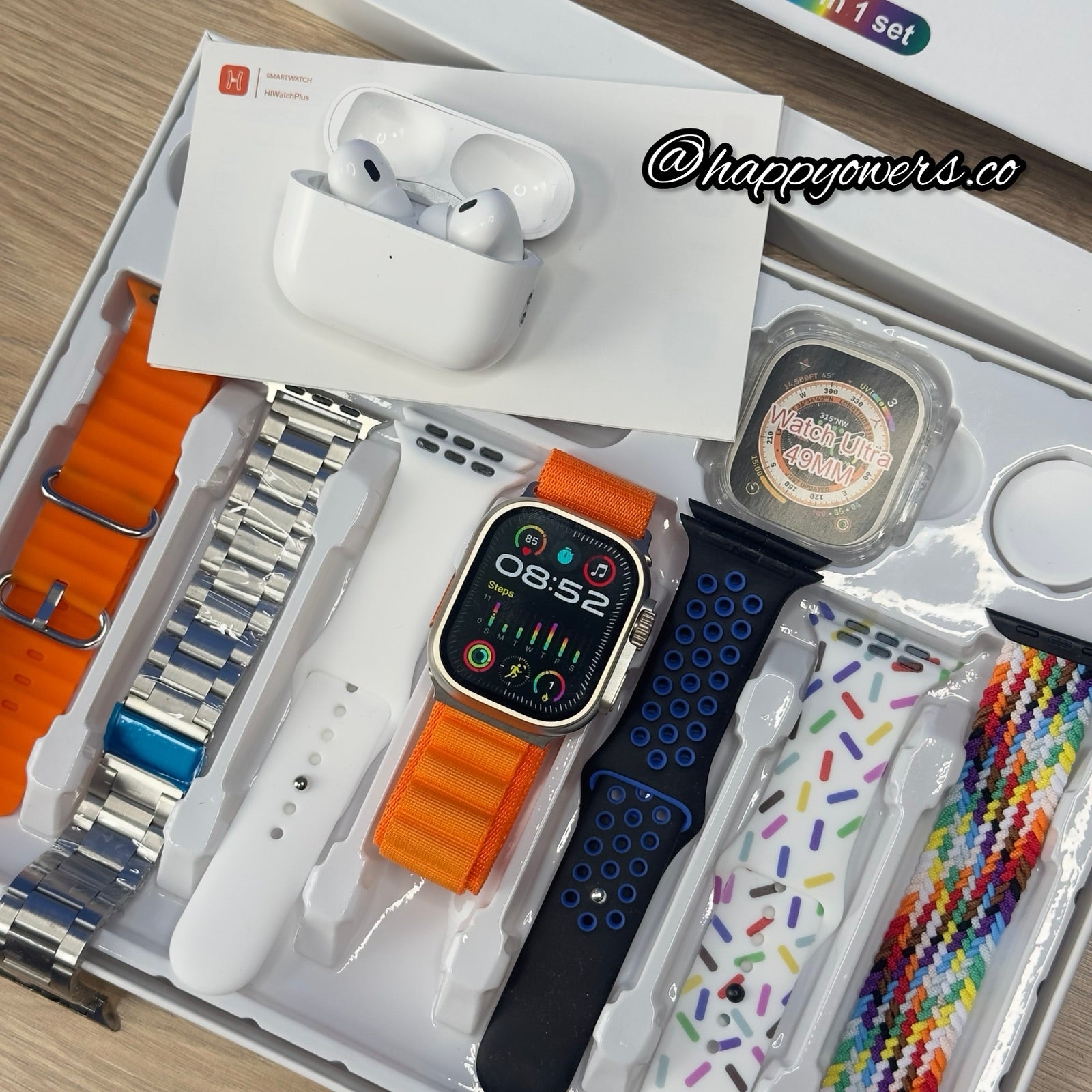 SMARTWATCH ULTRA MAX + AURICULARES + 7 CORREAS + CASE PROTECTOR
