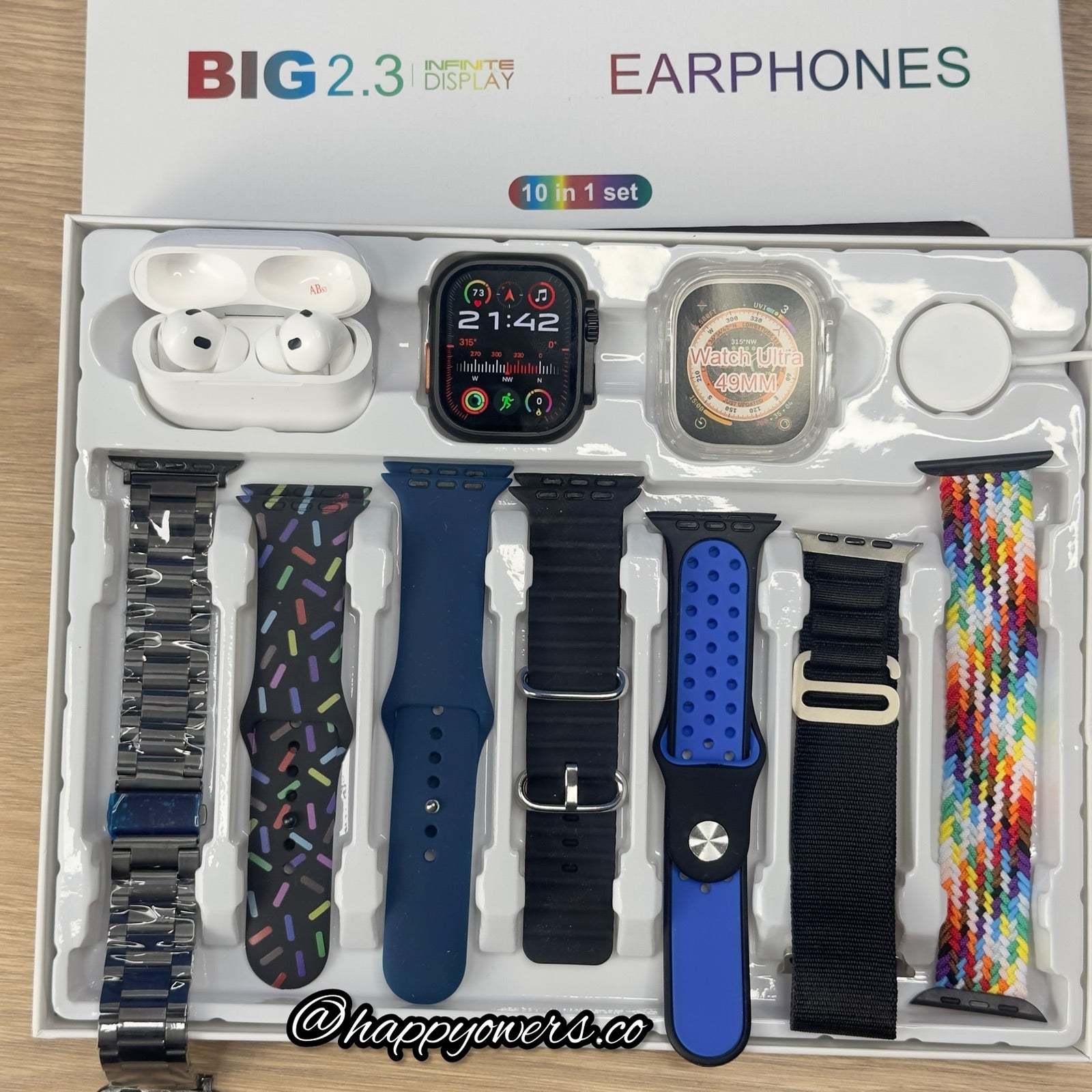 SMARTWATCH ULTRA MAX + AURICULARES + 7 CORREAS + CASE PROTECTOR