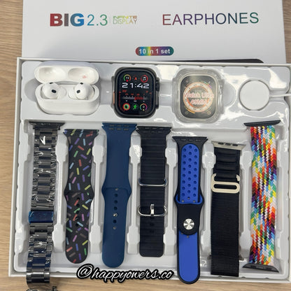 SMARTWATCH ULTRA MAX + AURICULARES + 7 CORREAS + CASE PROTECTOR…