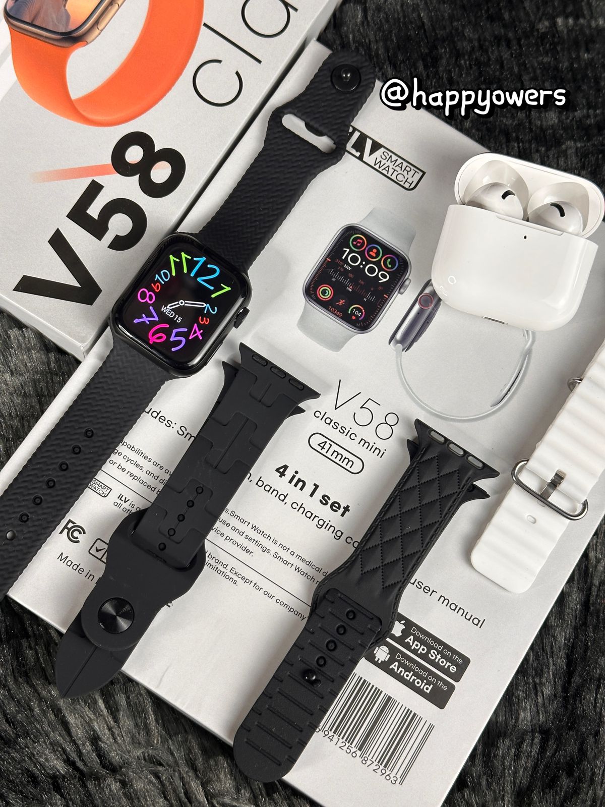 COMBO SMARTWATCH V58 CLASSIC | MINI 41 MM + 4 CORREAS + AIRPODS