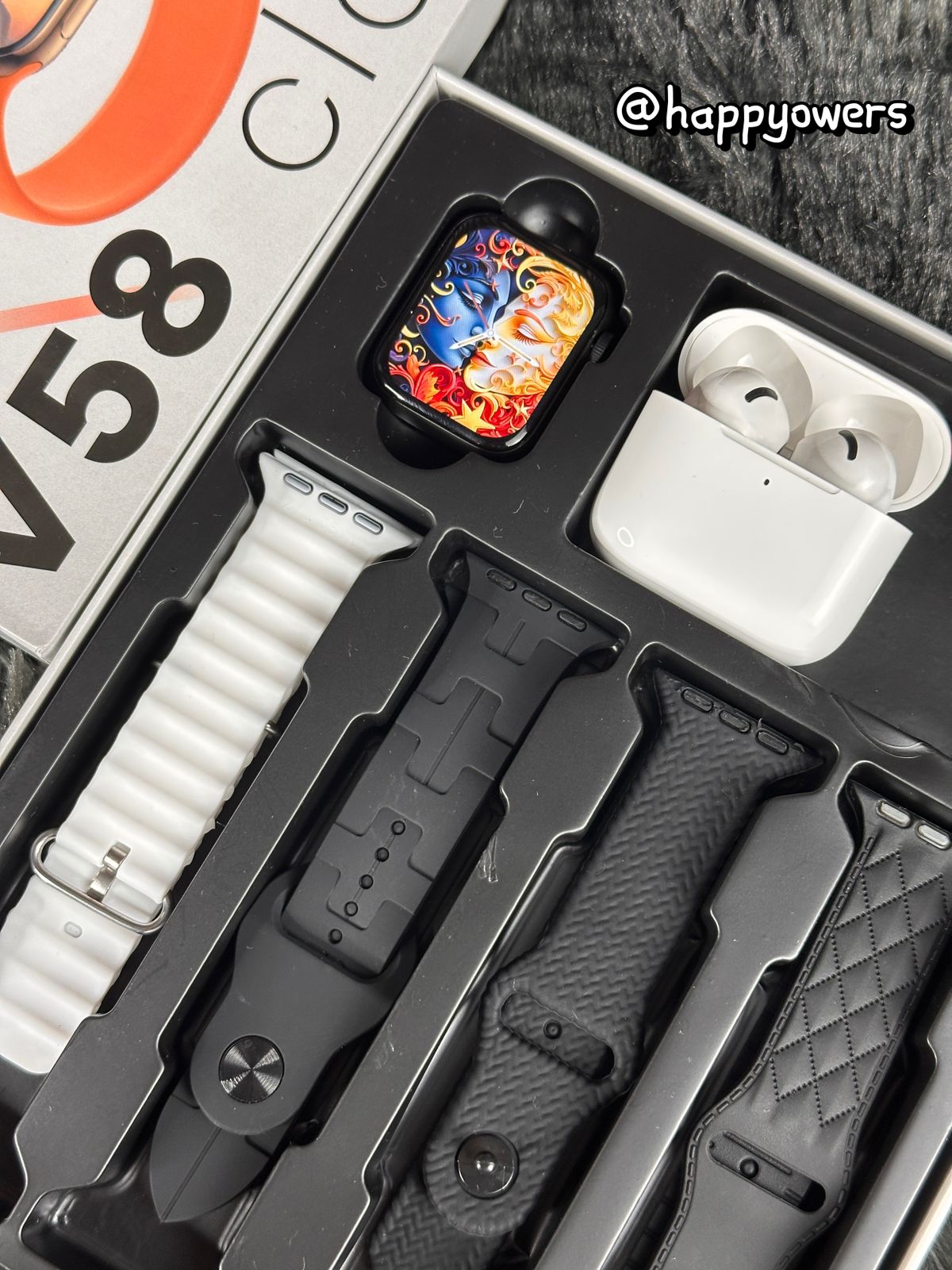 COMBO SMARTWATCH V58 CLASSIC | MINI 41 MM + 4 CORREAS + AIRPODS